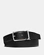COACH®,HARNESS BUCKLE CUT-TO-SIZE REVERSIBLE BELT, 30MM,Leather,Black Dark Brown,Front View