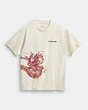 COACH®,NEW YEAR T-SHIRT WITH DRAGON,cotton,Cream,Front View