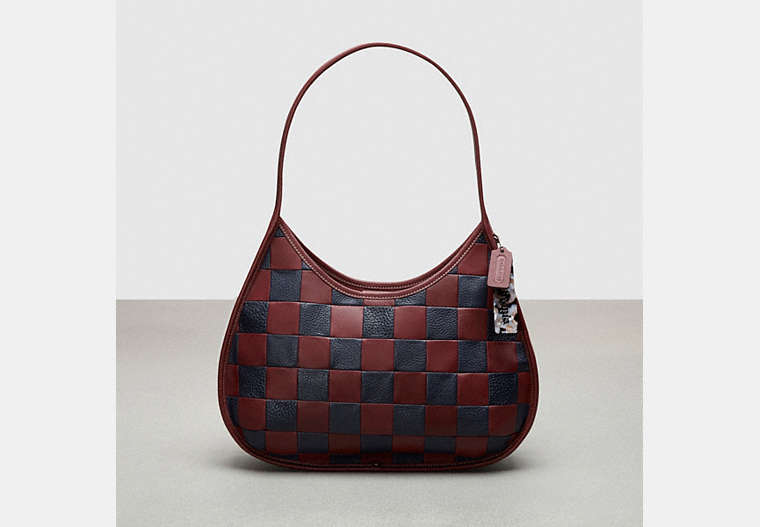 COACH®,Large Ergo in Checkerboard Patchwork Upcrafted Leather,Upcrafted Leather™,Large,New Bordeaux/Midnight Navy,Front View image number 0