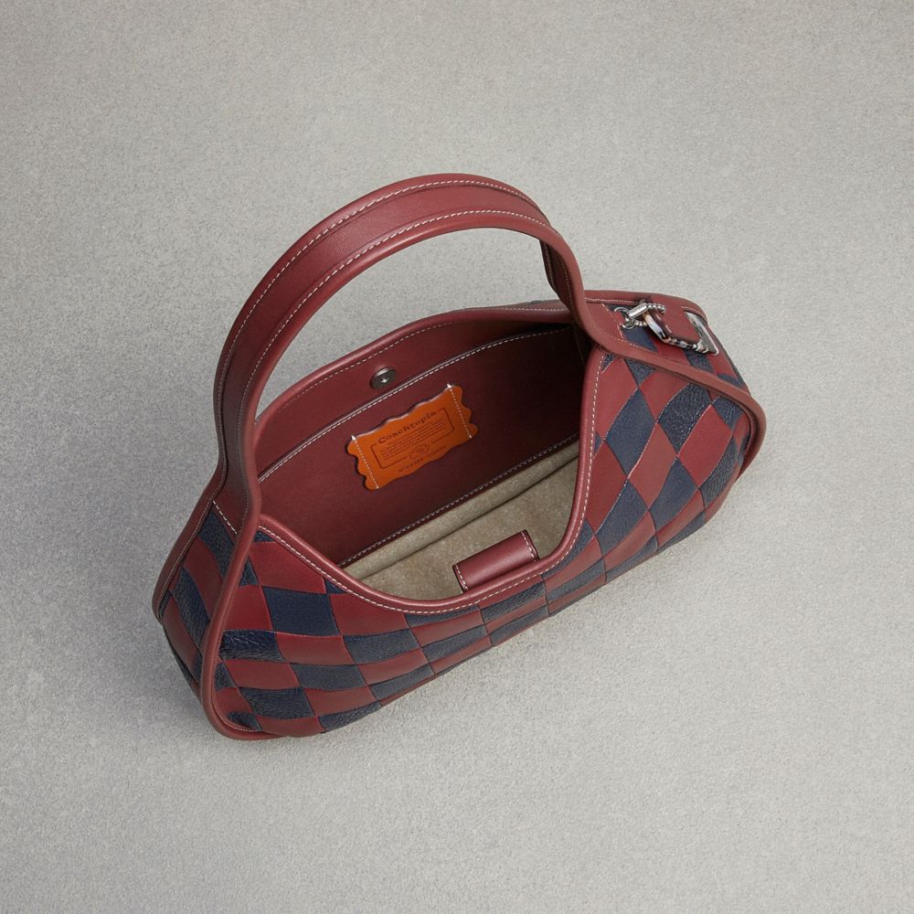 COACH®,Large Ergo In Checkerboard Upcrafted Leather,,Inside View,Top View