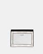 COACH®,SLIM ID CARD CASE IN SIGNATURE CANVAS,Coated Canvas,Gunmetal/Chalk/Black Multi,Back View