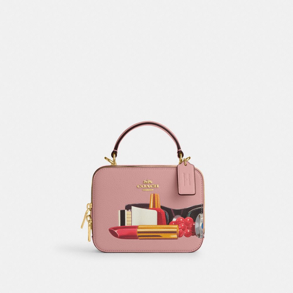 COACH®,PORTÉ-CROISÉ CARRÉ COACH X TOM WESSELMANN,Cuir,IM4/Rose pâle Multi,Front View