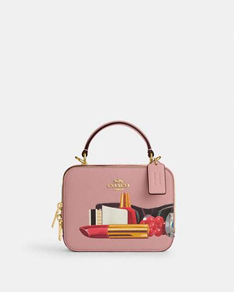 COACH®,COACH X TOM WESSELMANN BOX CROSSBODY BAG,Leather,Small,Im/Light Pink Multi,Front View
