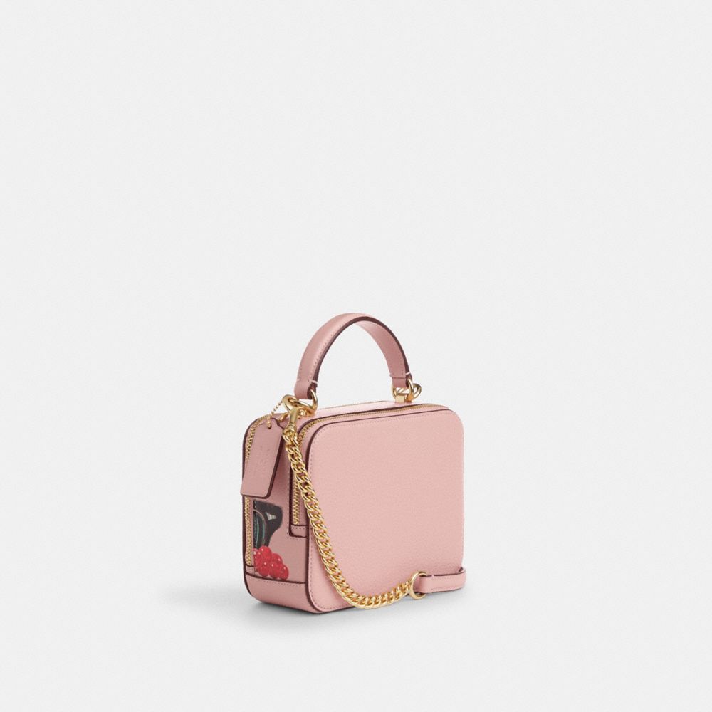 COACH®,COACH X TOM WESSELMANN BOX CROSSBODY BAG,Novelty Leather,Small,Im/Light Pink Multi,Angle View