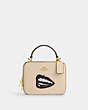COACH®,COACH X TOM WESSELMANN BOX CROSSBODY,Leather,Small,Gold/Ivory Multi,Front View