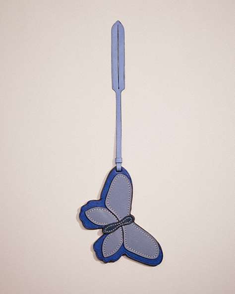 COACH®,REMADE BUTTERFLY BAG CHARM,Small,Garden Party,Blue Multi,Front View