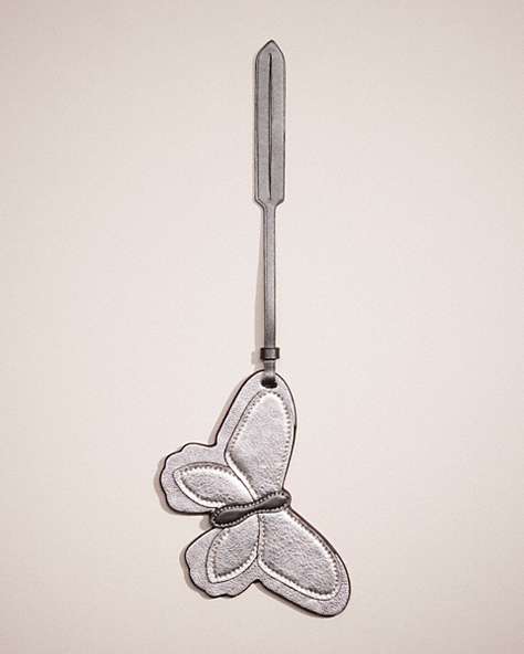 COACH®,REMADE BUTTERFLY BAG CHARM,Small,Garden Party,Silver Metallic,Front View