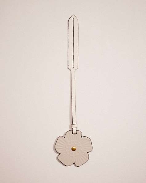 COACH®,REMADE TEA ROSE BAG CHARM,Garden Party,Beige Multi,Front View