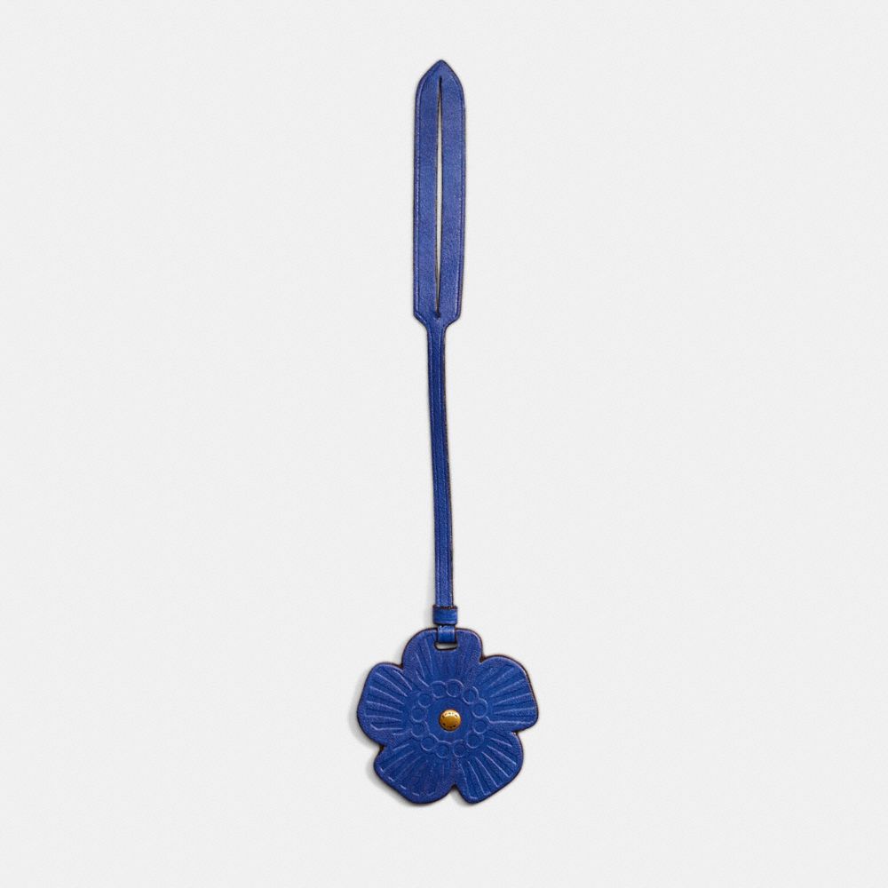 COACH®,REMADE TEA ROSE BAG CHARM,Garden Party,Blue Multi,Front View