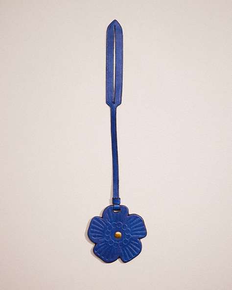 COACH®,REMADE TEA ROSE BAG CHARM,Garden Party,Blue Multi,Front View