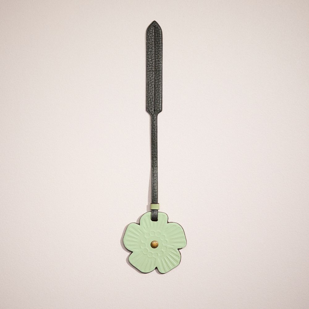 Coach Remade Tea Rose Bag Charm In Green