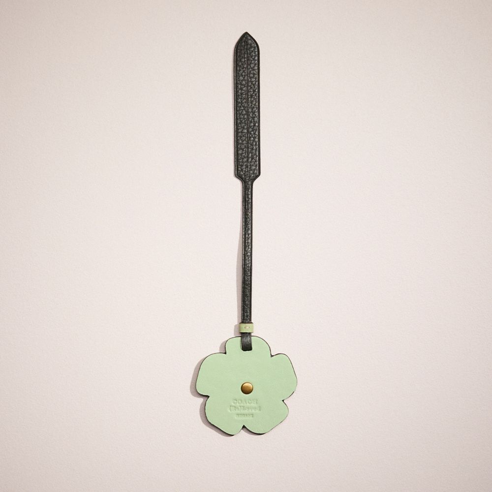 Coach Remade Tea Rose Bag Charm In Green