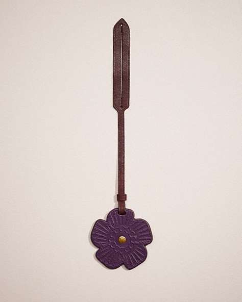 COACH®,REMADE TEA ROSE BAG CHARM,Garden Party,Purple Multi,Front View
