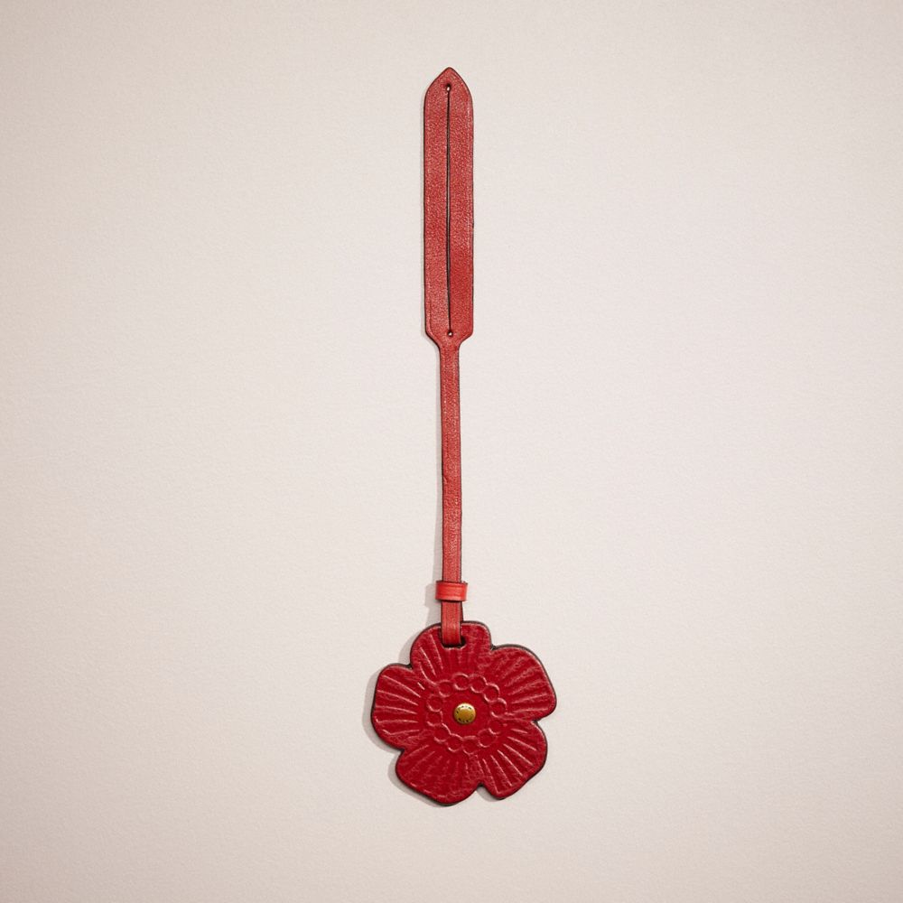 COACH®,REMADE TEA ROSE BAG CHARM,Garden Party,Red Multi,Front View