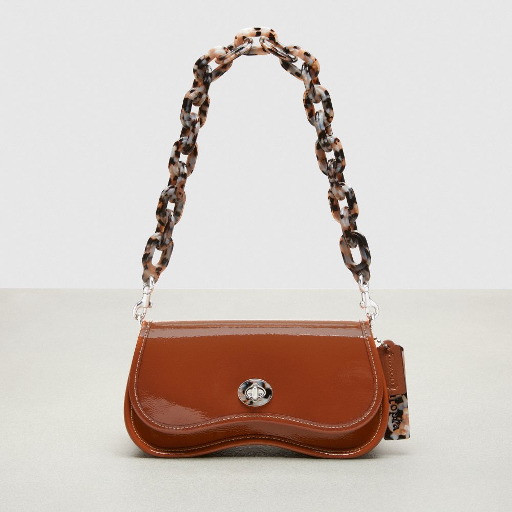 Wavy Dinky Bag With Crossbody Strap In Crinkled Patent Coachtopia