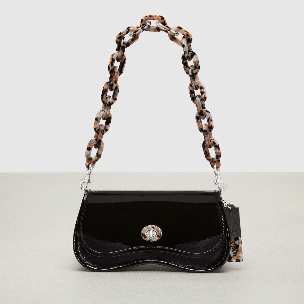 Wavy Dinky Bag With Crossbody Strap In Crinkled Patent Coachtopia ...