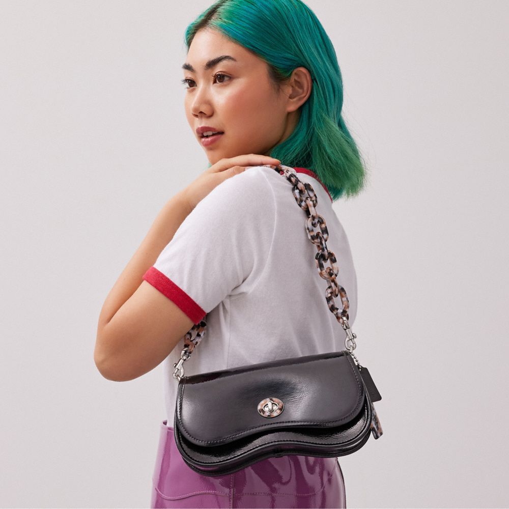 COACH®,Wavy Dinky Bag In Crinkle Patent Coachtopia Leather,,Detail View