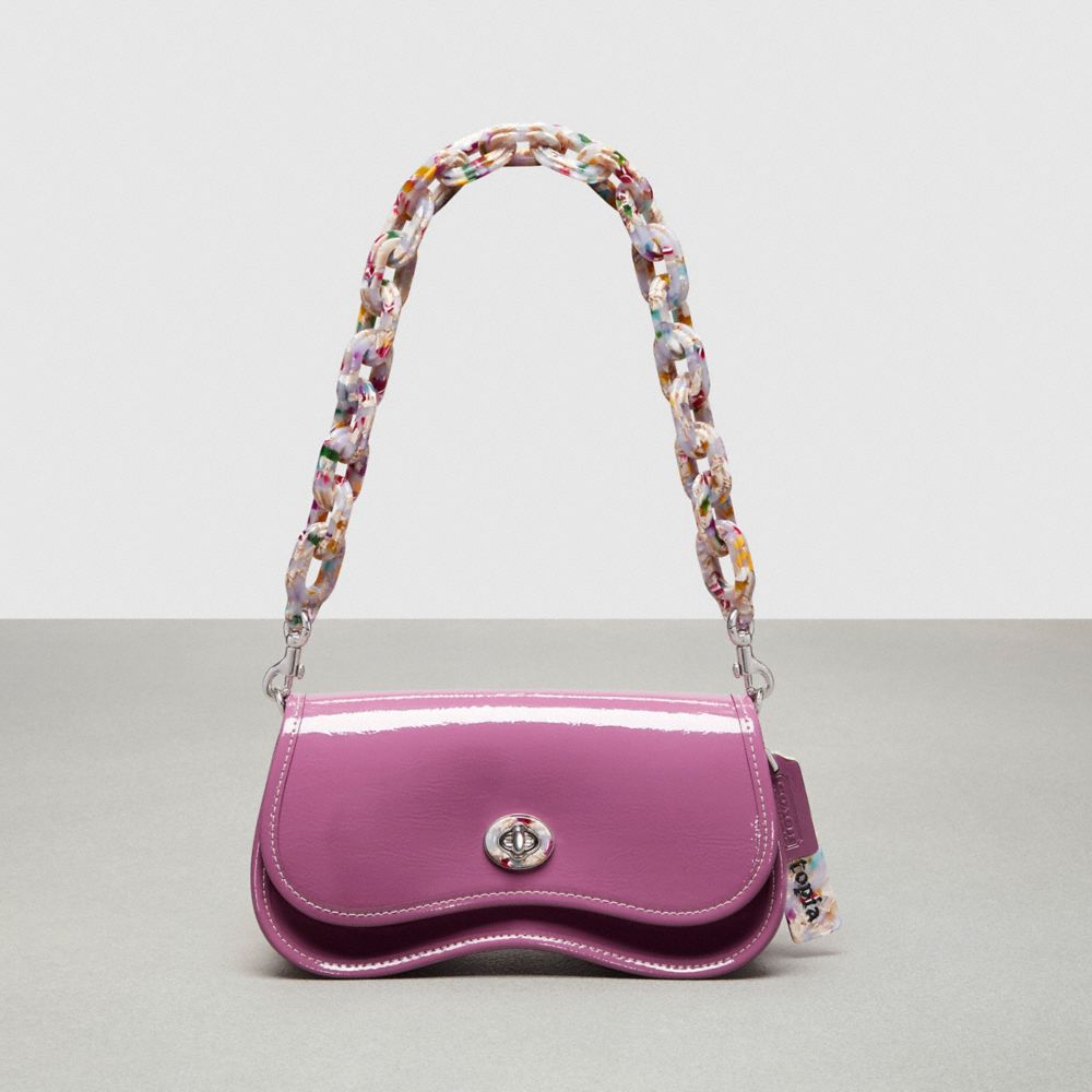 COACH®,Wavy Dinky Bag In Crinkle Patent Coachtopia Leather,,Front View