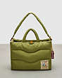 COACH®,Coachtopia Loop Quilted Wavy Tote,Recycled Polyester,Large,Coachtopia Loop,Olive Green,Front View