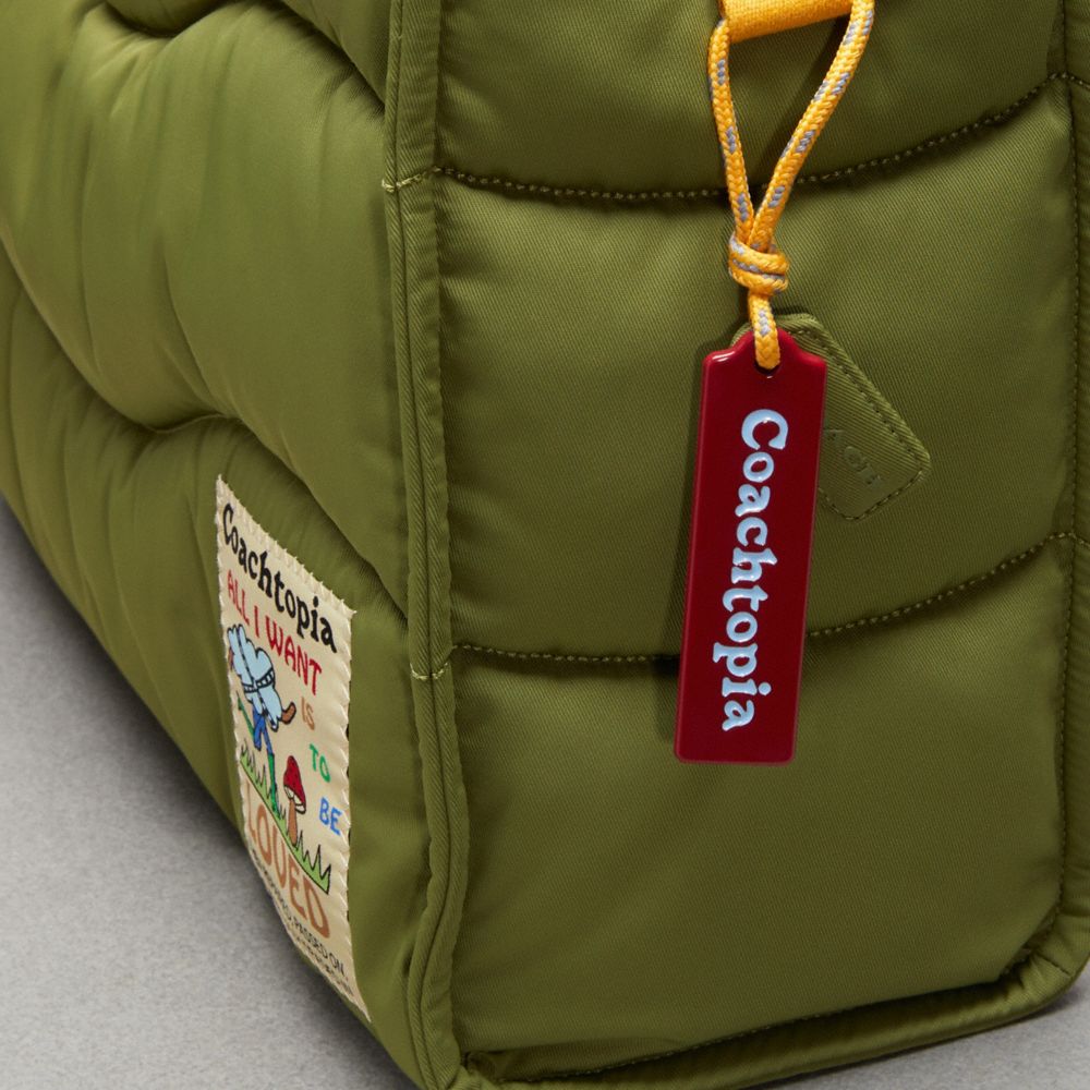 COACH®,Coachtopia Loop Tote,Recycled Polyester,Tote,Plastic,Applique,Casual,Olive,Group View