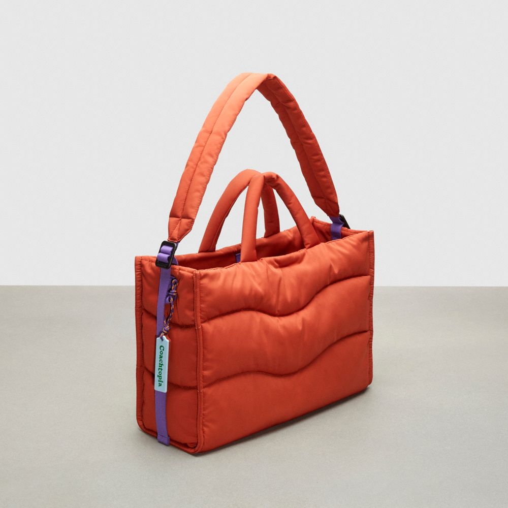 COACH®,Coachtopia Loop Tote,Recycled Polyester,Tote,Plastic,Applique,Casual,Burnt Orange,Angle View