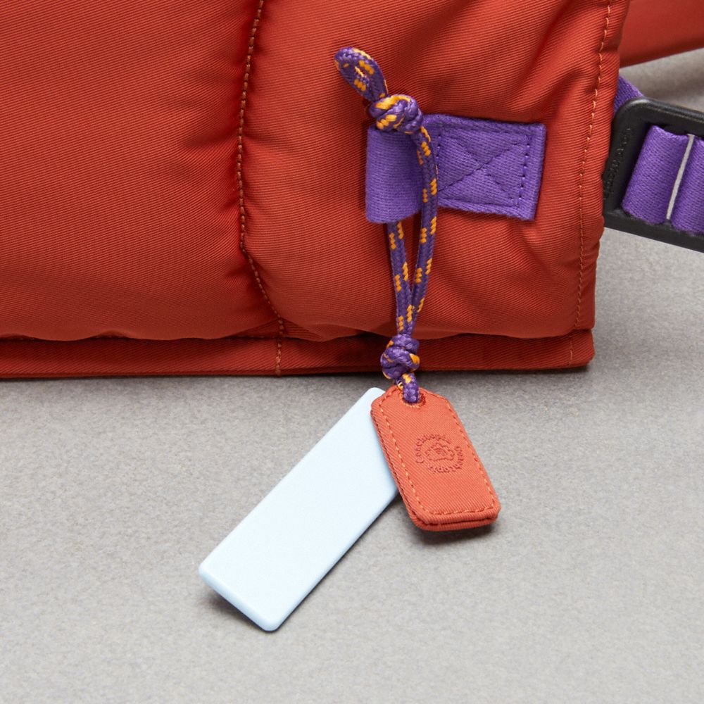 COACH®,Coachtopia Loop Tote,Recycled Polyester,Tote,Plastic,Applique,Casual,Burnt Orange,Detail View