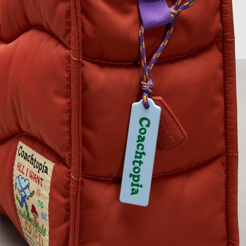 COACH®,Coachtopia Loop Tote,Recycled Polyester,Tote,Plastic,Applique,Casual,Burnt Orange,Group View