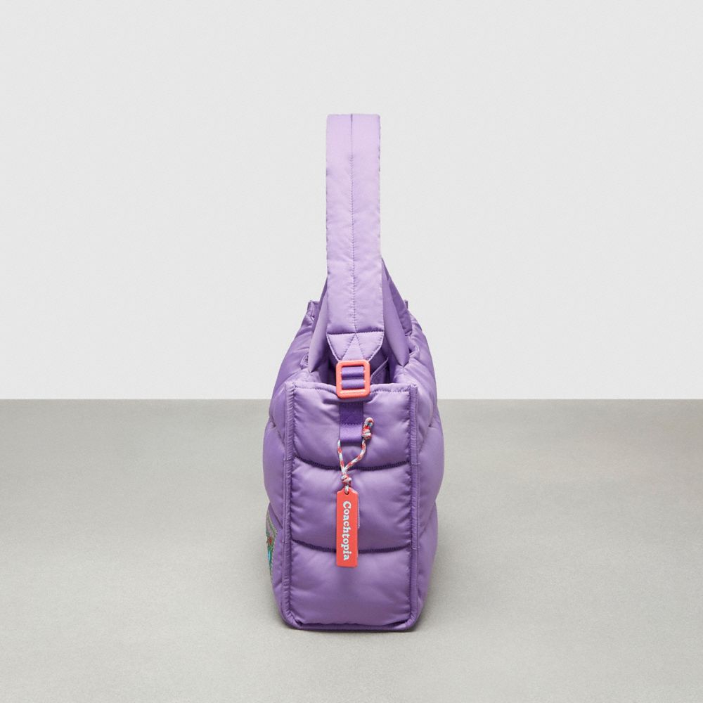 COACH®,Coachtopia Loop Tote,Recycled Polyester,Tote,Plastic,Applique,Casual,Purple,Group View