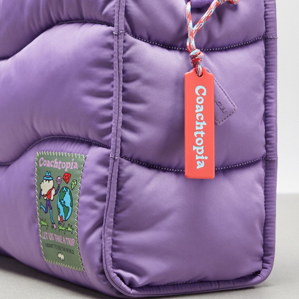 COACH®,Coachtopia Loop Tote,Recycled Polyester,Tote,Plastic,Applique,Casual,Purple,Group View