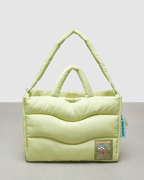 COACH®,Coachtopia Loop Quilted Wavy Tote,Large,Pale Lime,Front View