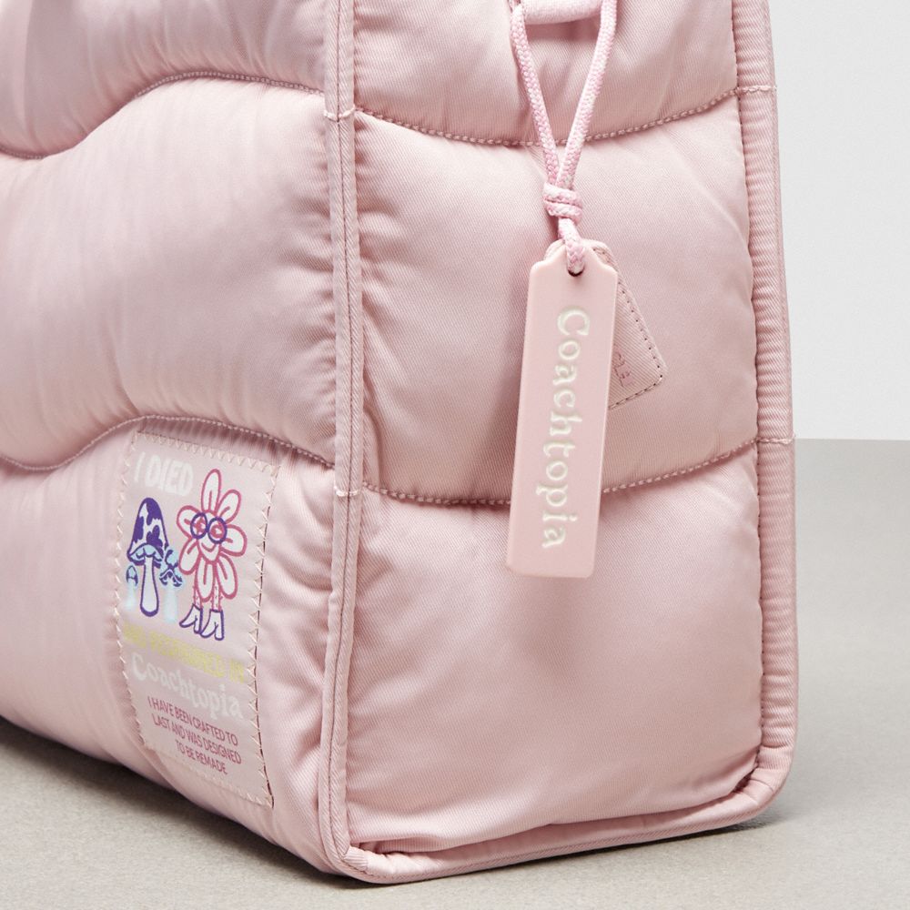 COACH®,Coachtopia Loop Tote,Recycled Polyester,Lining Recycled Polyester,Lining Polyester,Tote,Plastic,Applique,Casual,Pink,Group View