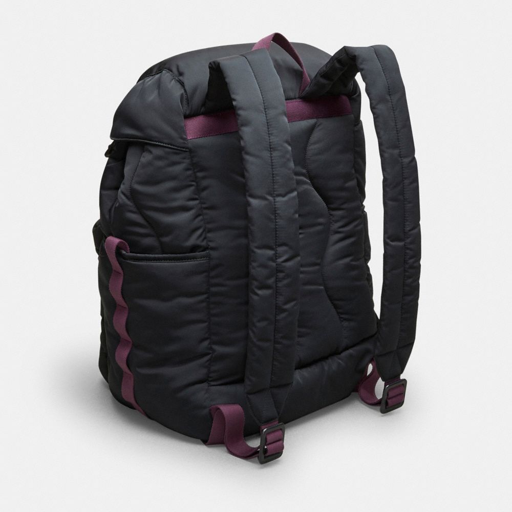 COACH®,Coachtopia Loop Backpack,Recycled Polyester,Large,Coachtopia Loop,Black,Angle View