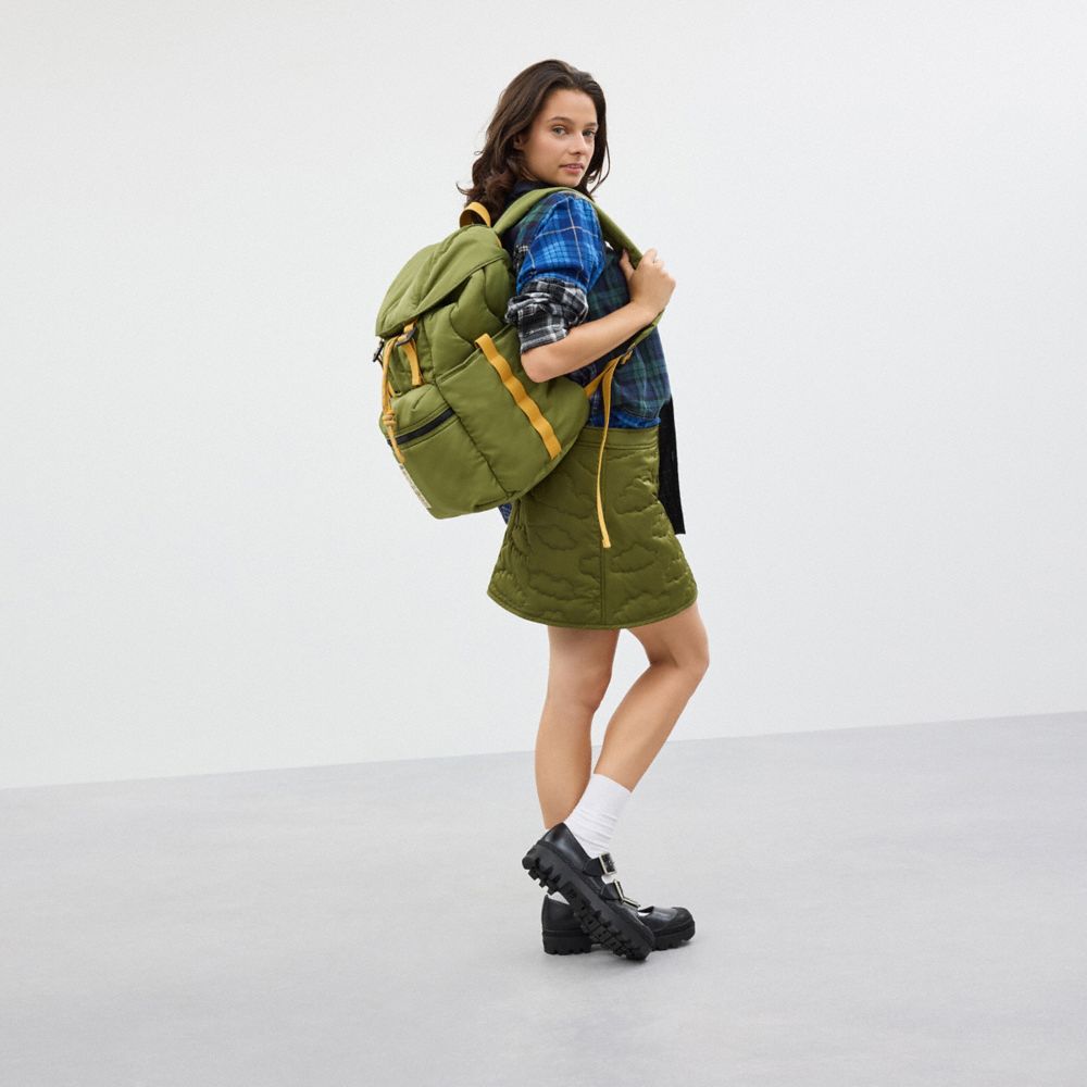 Shop Coach Topia Loop Backpack In Olive/multi Cording