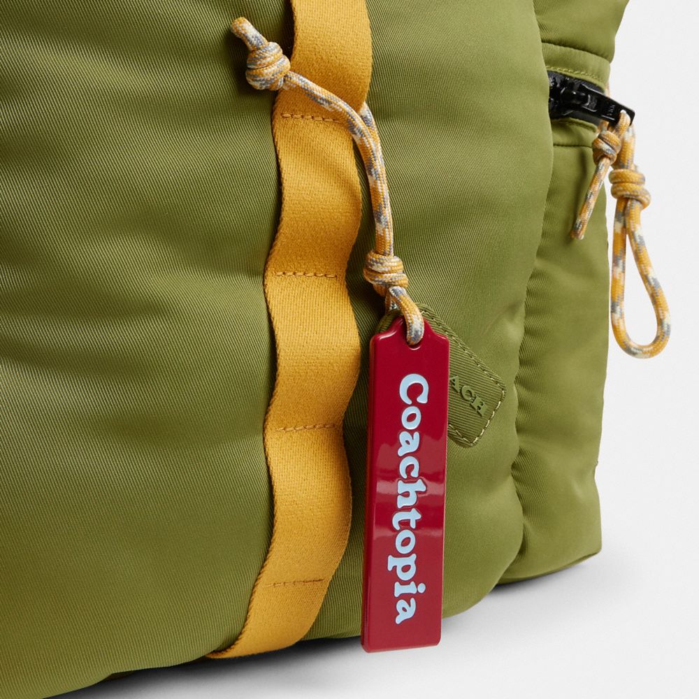 Shop Coach Topia Loop Backpack In Olive/multi Cording