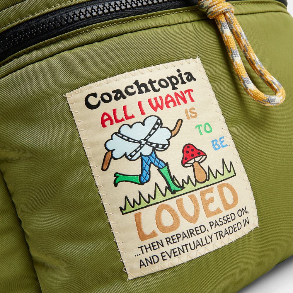 Shop Coach Topia Loop Backpack In Olive/multi Cording