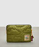 COACH®,Coachtopia Loop Quilted Cloud Laptop Sleeve,Medium,Olive Green,Front View