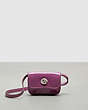 COACH®,Wavy Wallet with Crossbody Strap in Crinkled Patent Coachtopia Leather,Lilac Berry,Front View