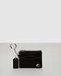 COACH®,Wavy Zip Card Case with Keyring ,Black,Front View