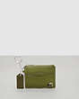 COACH®,Wavy Zip Card Case with Keyring ,Olive Green,Front View
