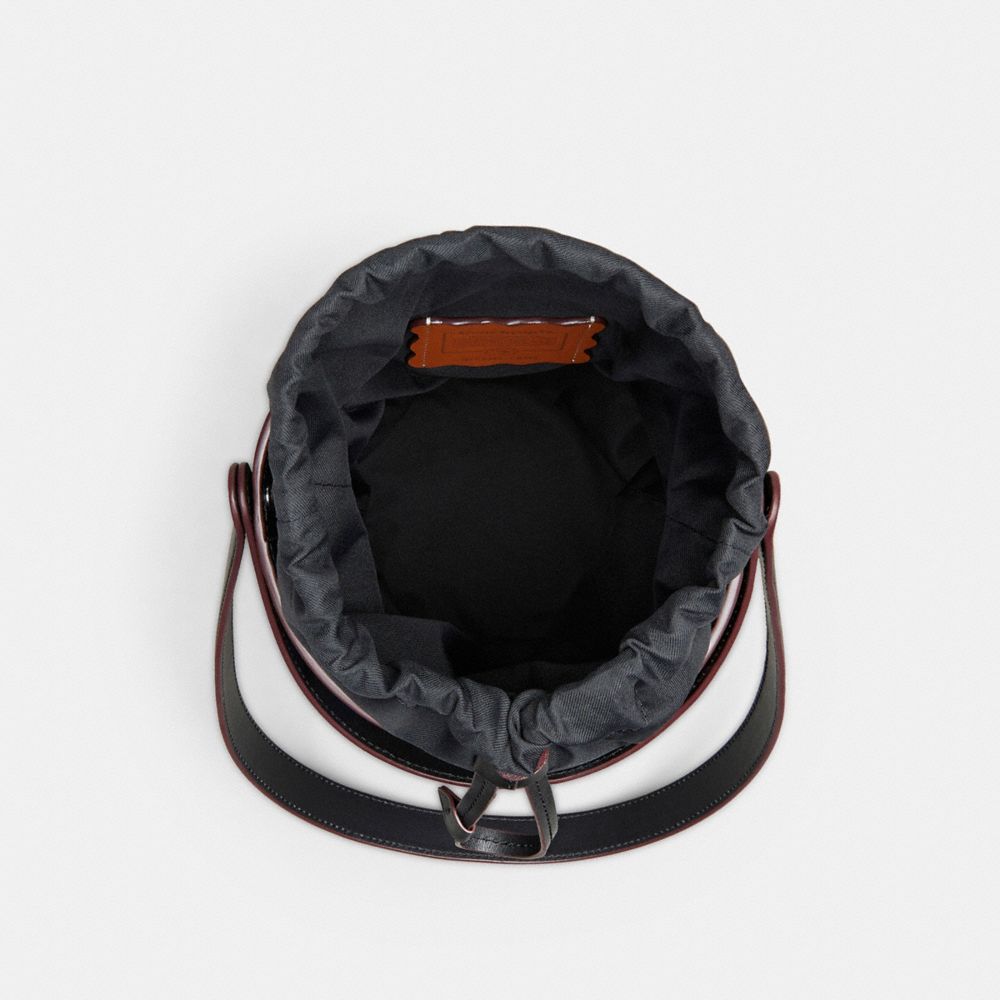COACH®,Bucket Bag In Scrappy C Upcrafted Leather,,Inside View,Top View