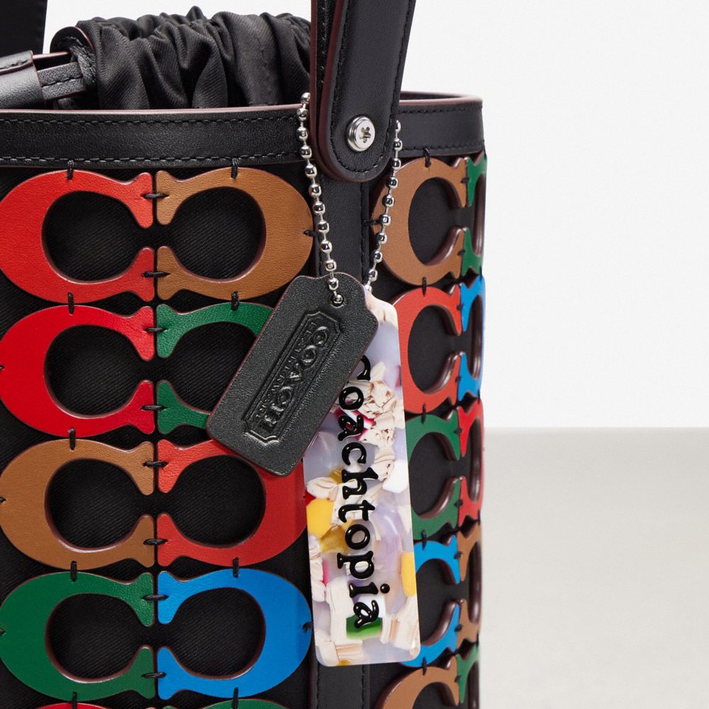 COACH®,Bucket Bag In Scrappy C Upcrafted Leather,,Group View