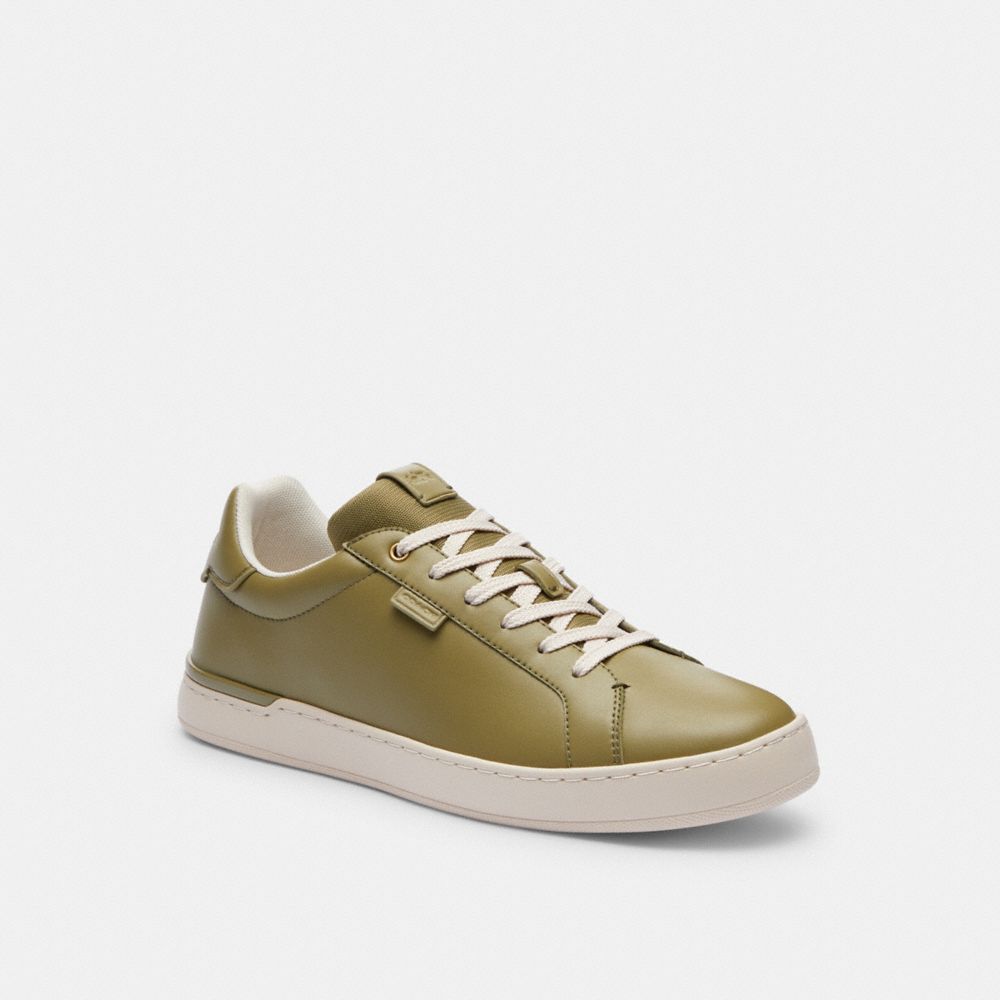 COACH®,LOWLINE LOW TOP SNEAKER,Leather,Moss,Front View image number 0