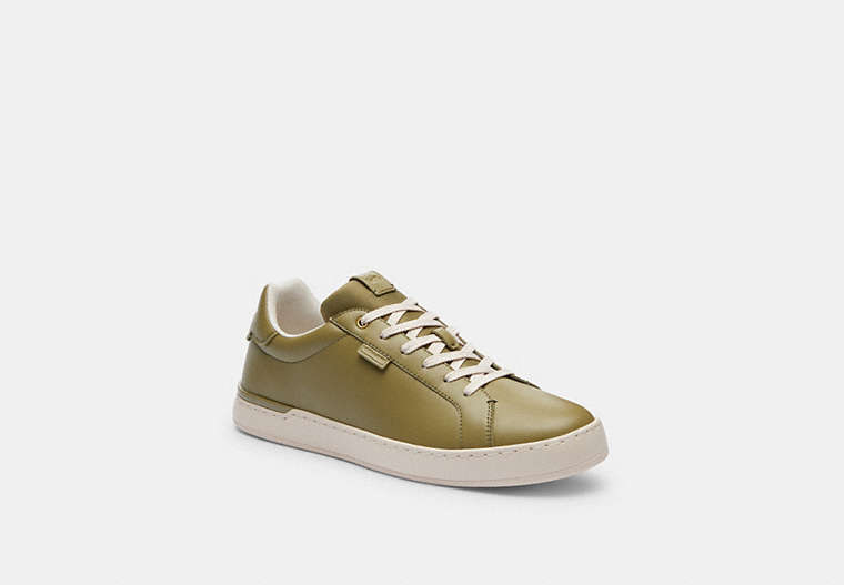 COACH®,LOWLINE LOW TOP SNEAKER,Leather,Moss,Front View