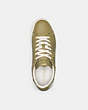 COACH®,LOWLINE LOW TOP SNEAKER,Leather,Moss,Inside View,Top View