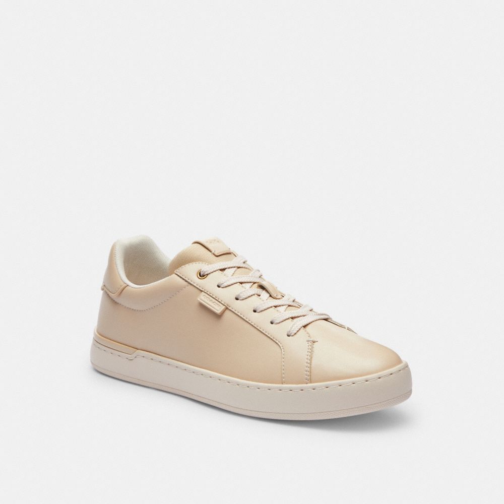 COACH®,LOWLINE LOW TOP SNEAKER,Leather,Ivory,Front View
