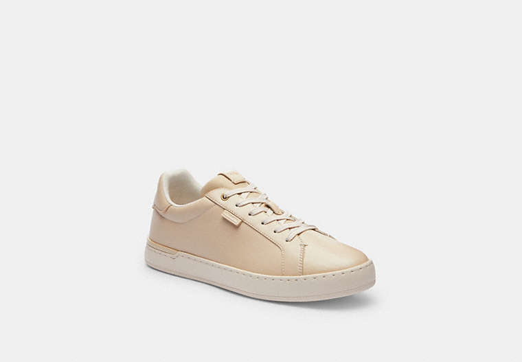 COACH®,LOWLINE LOW TOP SNEAKER,Leather,Ivory,Front View image number 0