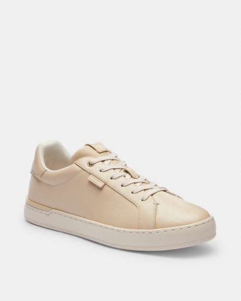 COACH®,LOWLINE LOW TOP SNEAKER,Leather,Ivory,Front View