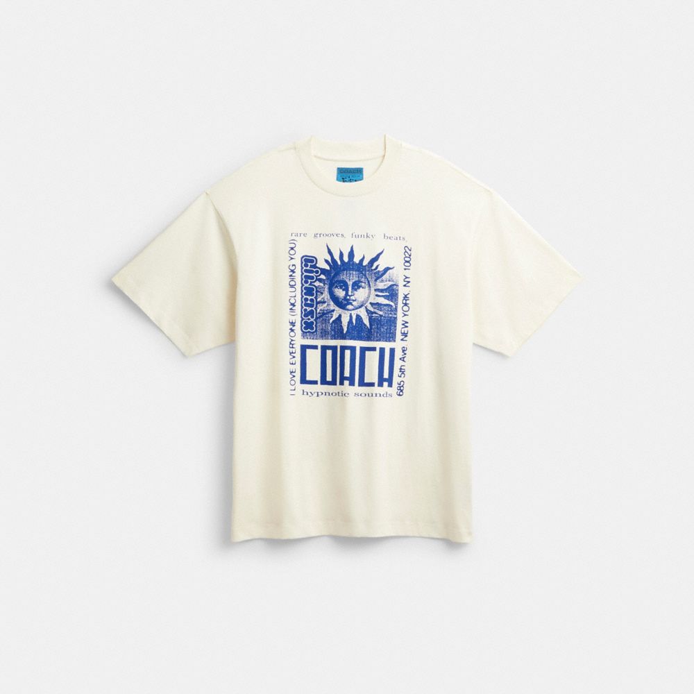 COACH®,THE LIL NAS X DROP SUN T-SHIRT,cotton,Cream,Front View