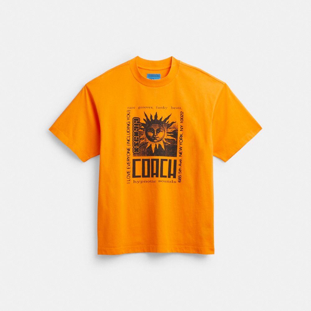 COACH®,THE LIL NAS X DROP SUN T-SHIRT,cotton,Orange,Front View image number 0