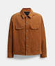 COACH®,SUEDE LEATHER JACKET,Suede,Tan,Front View